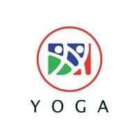 logotyp design av människor som gör yoga symbol ikon illustration vektor