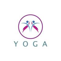 Logo-Design von Menschen, die Yoga-Symbol-Symbol-Illustrationsvektor machen vektor