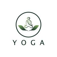 Logo-Design von Menschen, die Yoga-Symbol-Symbol-Illustrationsvektor machen vektor