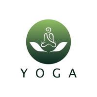 Logo-Design von Menschen, die Yoga-Symbol-Symbol-Illustrationsvektor machen vektor