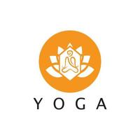 Logo-Design von Menschen, die Yoga-Symbol-Symbol-Illustrationsvektor machen vektor