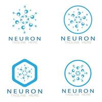 neuron logotyp eller nervcell logotyp design, molekyl logotyp illustration mall ikon med vektor koncept