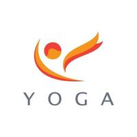 Logo-Design von Menschen, die Yoga-Symbol-Symbol-Illustrationsvektor machen vektor