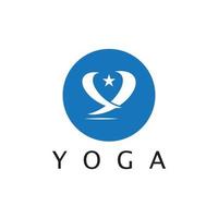 Logo-Design von Menschen, die Yoga-Symbol-Symbol-Illustrationsvektor machen vektor