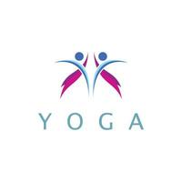 logotyp design av människor som gör yoga symbol ikon illustration vektor