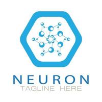 Neuron-Logo oder Nervenzellen-Logo-Design, Molekül-Logo-Illustrationsvorlagensymbol mit Vektorkonzept vektor