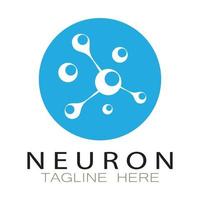 Neuron-Logo oder Nervenzellen-Logo-Design, Molekül-Logo-Illustrationsvorlagensymbol mit Vektorkonzept vektor