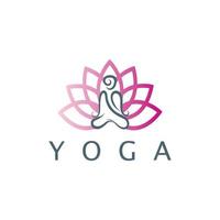 Logo-Design von Menschen, die Yoga-Symbol-Symbol-Illustrationsvektor machen vektor