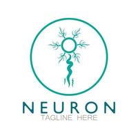 neuron logotyp eller nervcell logotyp design, molekyl logotyp illustration mall ikon med vektor koncept