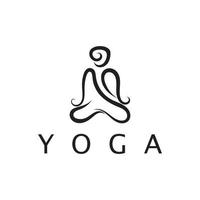 logotyp design av människor som gör yoga symbol ikon illustration vektor