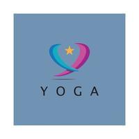 Logo-Design von Menschen, die Yoga-Symbol-Symbol-Illustrationsvektor machen vektor