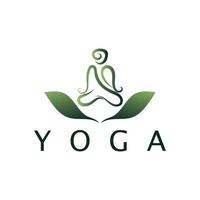 Logo-Design von Menschen, die Yoga-Symbol-Symbol-Illustrationsvektor machen vektor