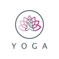 Logo-Design von Menschen, die Yoga-Symbol-Symbol-Illustrationsvektor machen vektor