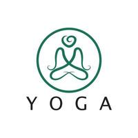 Logo-Design von Menschen, die Yoga-Symbol-Symbol-Illustrationsvektor machen vektor