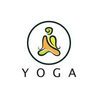 Logo-Design von Menschen, die Yoga-Symbol-Symbol-Illustrationsvektor machen vektor