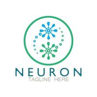 Neuron-Logo oder Nervenzellen-Logo-Design, Molekül-Logo-Illustrationsvorlagensymbol mit Vektorkonzept vektor