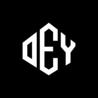 Oey-Buchstaben-Logo-Design mit Polygonform. Oey Polygon- und Würfelform-Logo-Design. oey Sechseck-Vektor-Logo-Vorlage in weißen und schwarzen Farben. Oey-Monogramm, Geschäfts- und Immobilienlogo. vektor