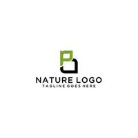 pb, bp nature anfängliches Logo-Design vektor