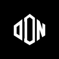 odn brev logotyp design med polygon form. odn polygon och kub form logotyp design. odn hexagon vektor logotyp mall vita och svarta färger. odn monogram, affärs- och fastighetslogotyp.