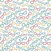 vektor färgglada sömlösa mönster med glasögon isolerad på vit bakgrund. platt stilillustration för tyg, textilier, scrapbooking, kläder, reklam.