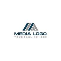 m initial logotyp skylt design vektor