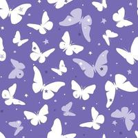 seamless mönster med silhuetter av fjärilar mot stjärnhimlen. vektorgrafik. vektor