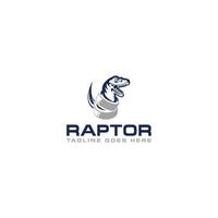 Raptor und Stahl-Logo-Schild-Design vektor