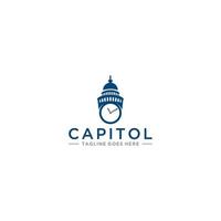 capitol och tid logotyp design inspiration vektor