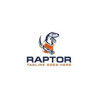 Raptor und Stahl-Logo-Schild-Design vektor