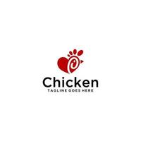 Huhn und Liebe Logo Zeichen Design vektor