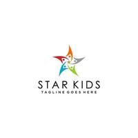 Star-Kinder-Logo-Design. vektor
