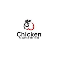 Huhn und Liebe Logo Zeichen Design vektor