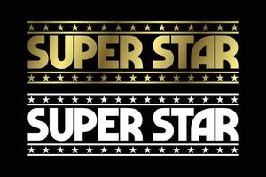 goldenes Superstar-Text-Logo-Zeichensymbol. Vektor-Illustration Grafikelement auf dem dunklen Hintergrund vektor