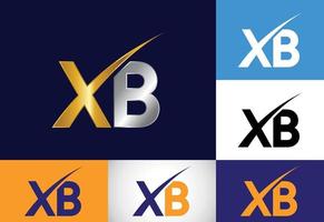 första monogram bokstaven xb logotyp design vektor mall. grafisk alfabetsymbol.