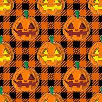 nahtloser Hintergrund mit Halloween-Muster. Kürbis-Cartoon. Geschenkpapier und dekorative Muster. vektor