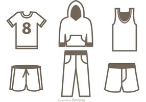 Set Sport Jersey Icons Vektor