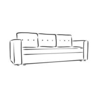 soffa vektor skiss
