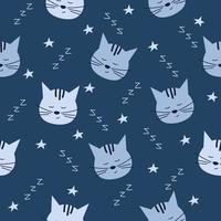 vektor seamless mönster sovande katter