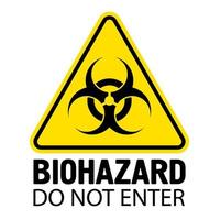 Zeichen für Biogefährdung. Gefahrensymbol. Betreten verboten. Vektor flaches Symbol