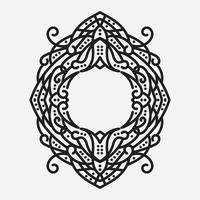 Vektor-Vintage-Randrahmen-Gravur mit Retro-Ornament-Muster im dekorativen Design im antiken Rokoko-Stil vektor