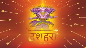 kreative vektorillustration von lord rama, der ravana beim glücklichen dussehra navratri poster festival von indien tötet. übersetzung dussehra vektor