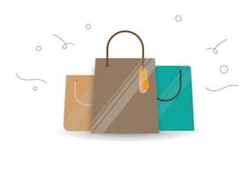 papperspåsar för shopping, minska den globala uppvärmningen vektor