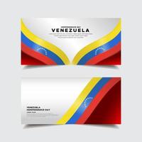 sammlung von designbannern zum unabhängigkeitstag von venezuela. Venezuela-Unabhängigkeitstag mit gewelltem Flaggenvektor. vektor