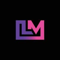 kreativa minimalistiska alfabetet första bokstavsmärke monogram logotyp lm ml redigerbar i vektorformat vektor