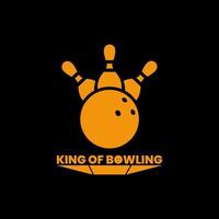 Bowling King Logo, einfaches, einzigartiges und modernes Design vektor