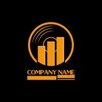 geometrisk logotyp för musikföretag, enkel unik och modern design vektor