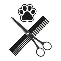 Abbildung Tierpflege. Friseur für Hunde- und Katzensymbol. vektor