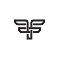 ff oder f anfangsbuchstabe logo design vektor