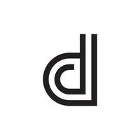d eller dd första bokstaven logotyp design vektor
