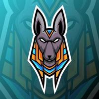 Vektorgrafik-Illustration eines Anubis im Esport-Logo-Stil. perfekt für Spielteam oder Produktlogo vektor